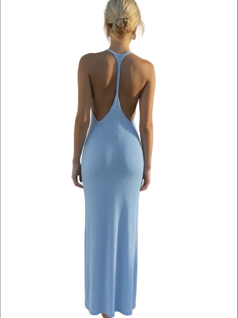 Racerback Midi Dress in Light Blue
